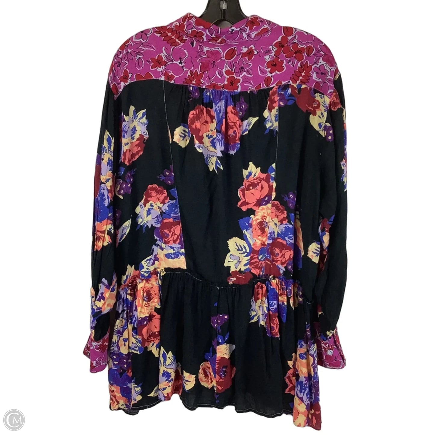 Tunic Long Sleeve By Free People In Black & Purple, Size: S