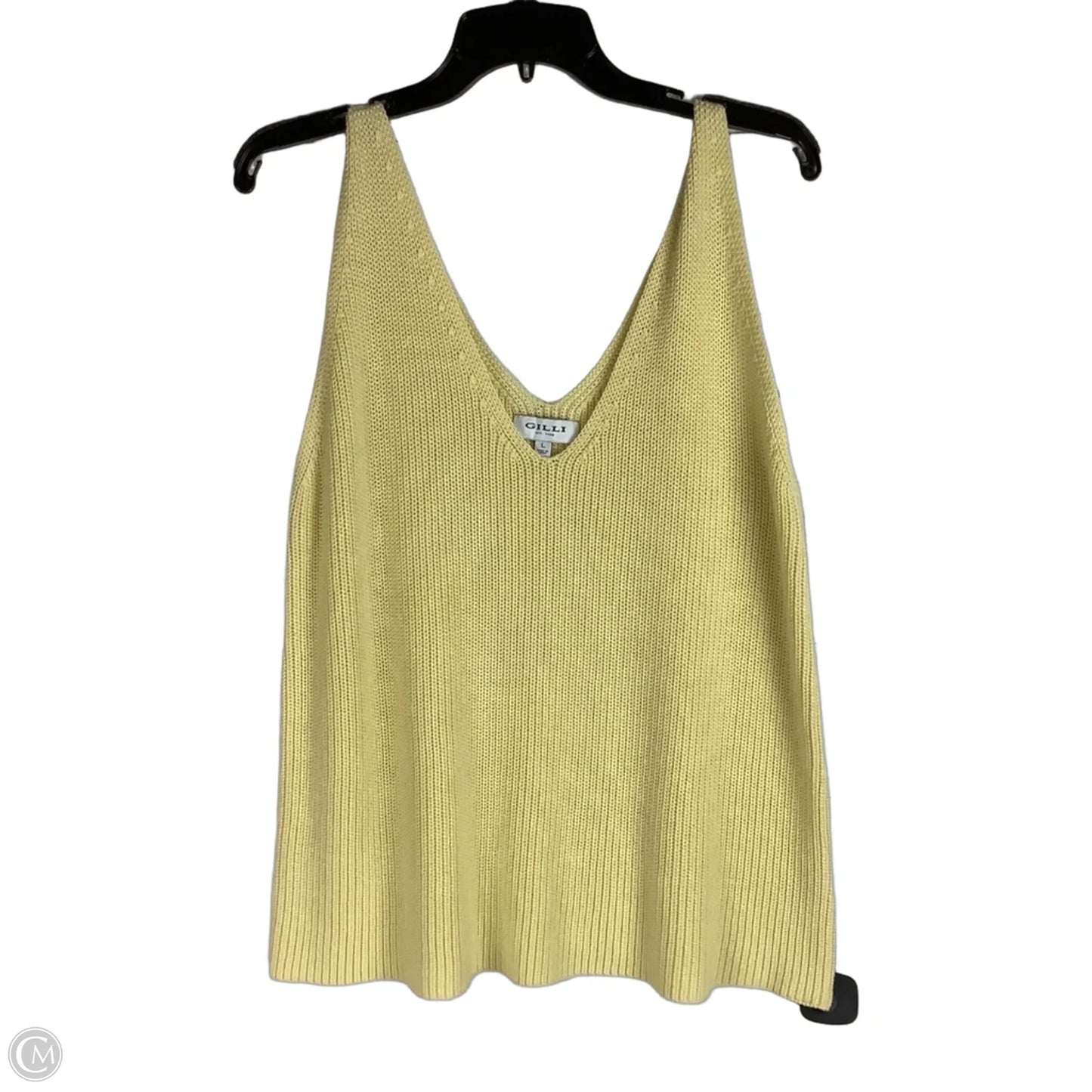 Sweater Short Sleeve By Gilli In Yellow, Size: Large