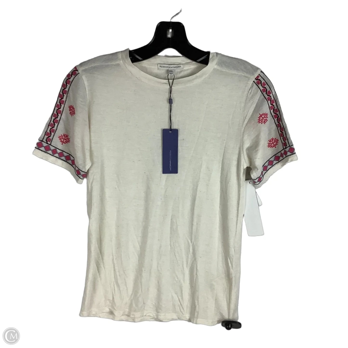 Top Short Sleeve Designer By Rebecca Minkoff In Cream, Size: Xxs