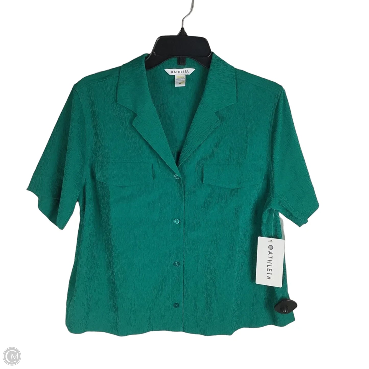 Top Short Sleeve By Athleta In Teal, Size: M