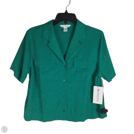 Top Short Sleeve By Athleta In Teal, Size: M
