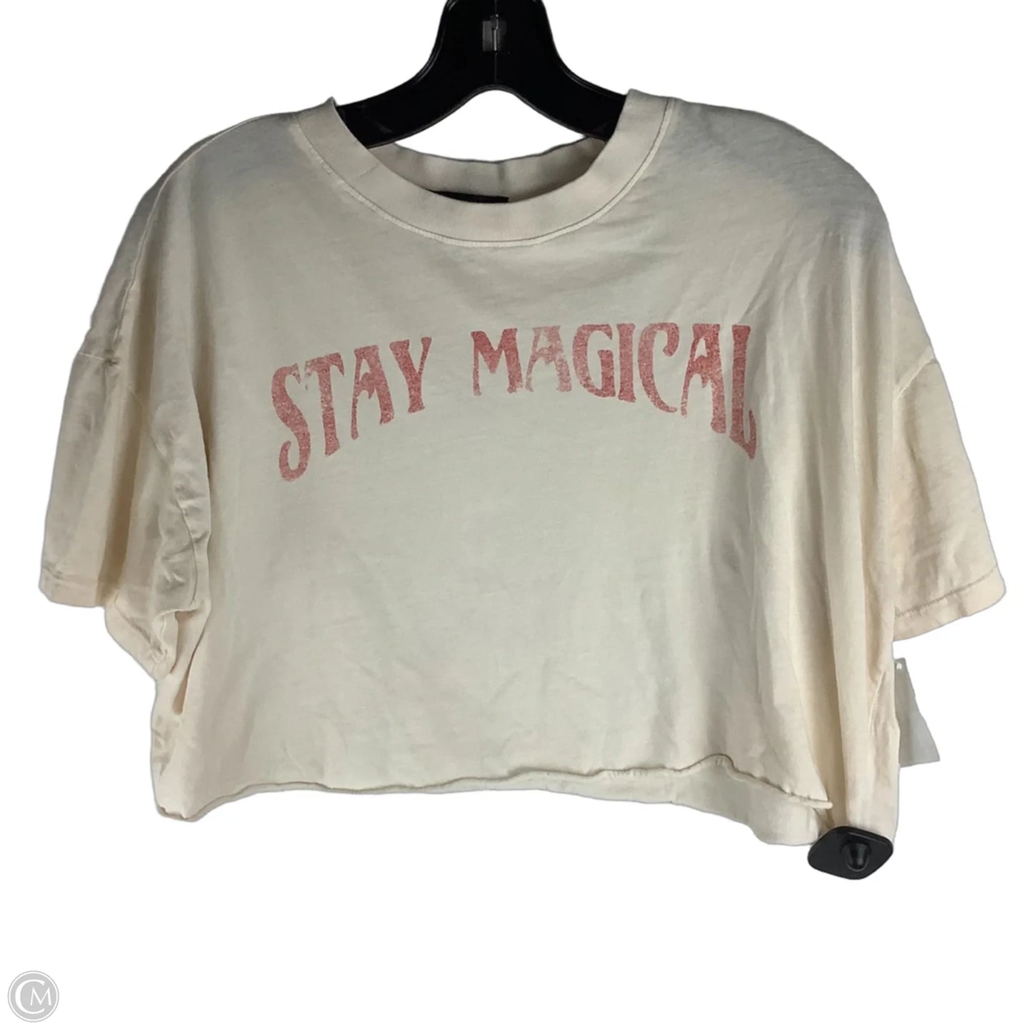 Top Short Sleeve Basic By Forever 21 In Cream, Size: M