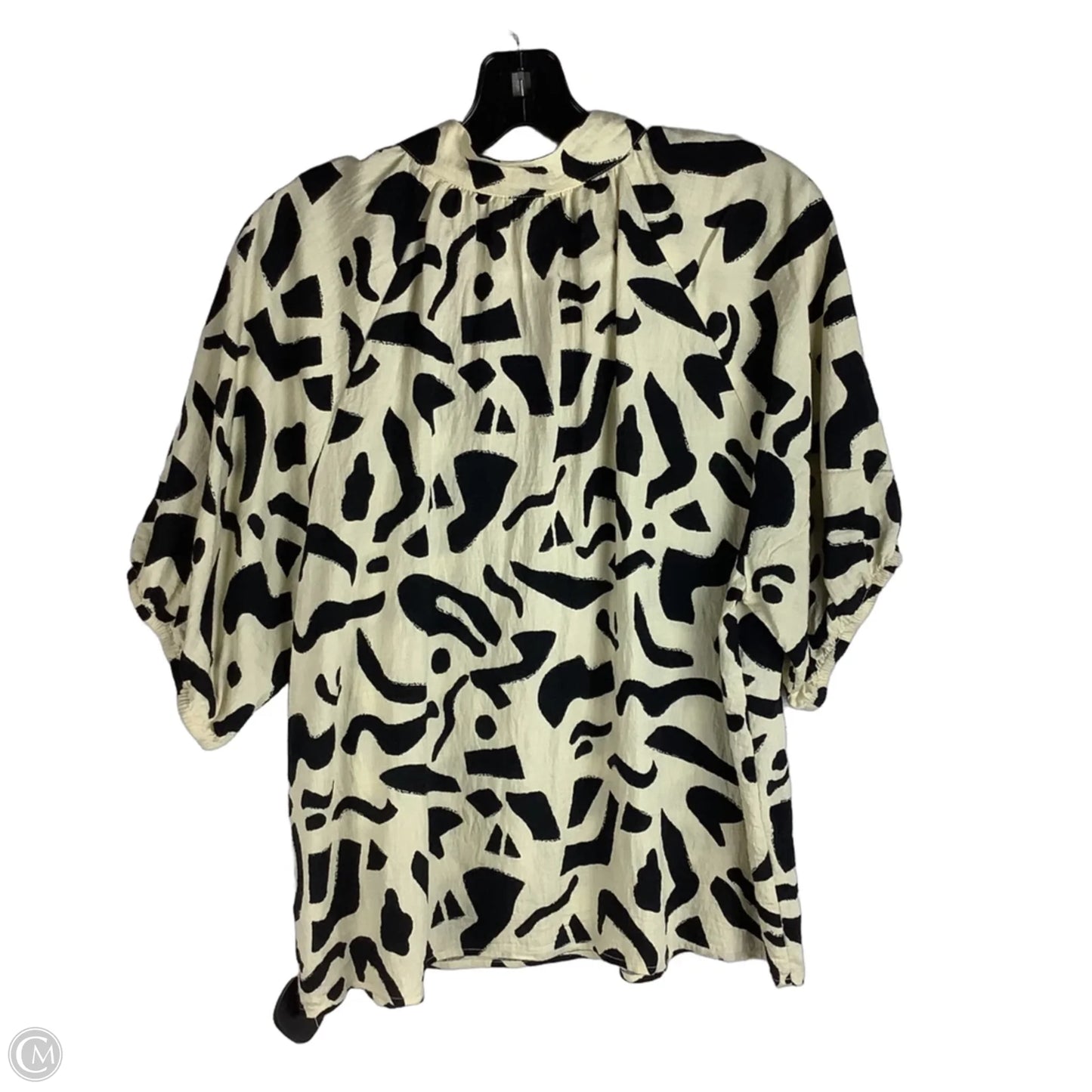 Top Short Sleeve By Thml In Black & Cream, Size: Xl