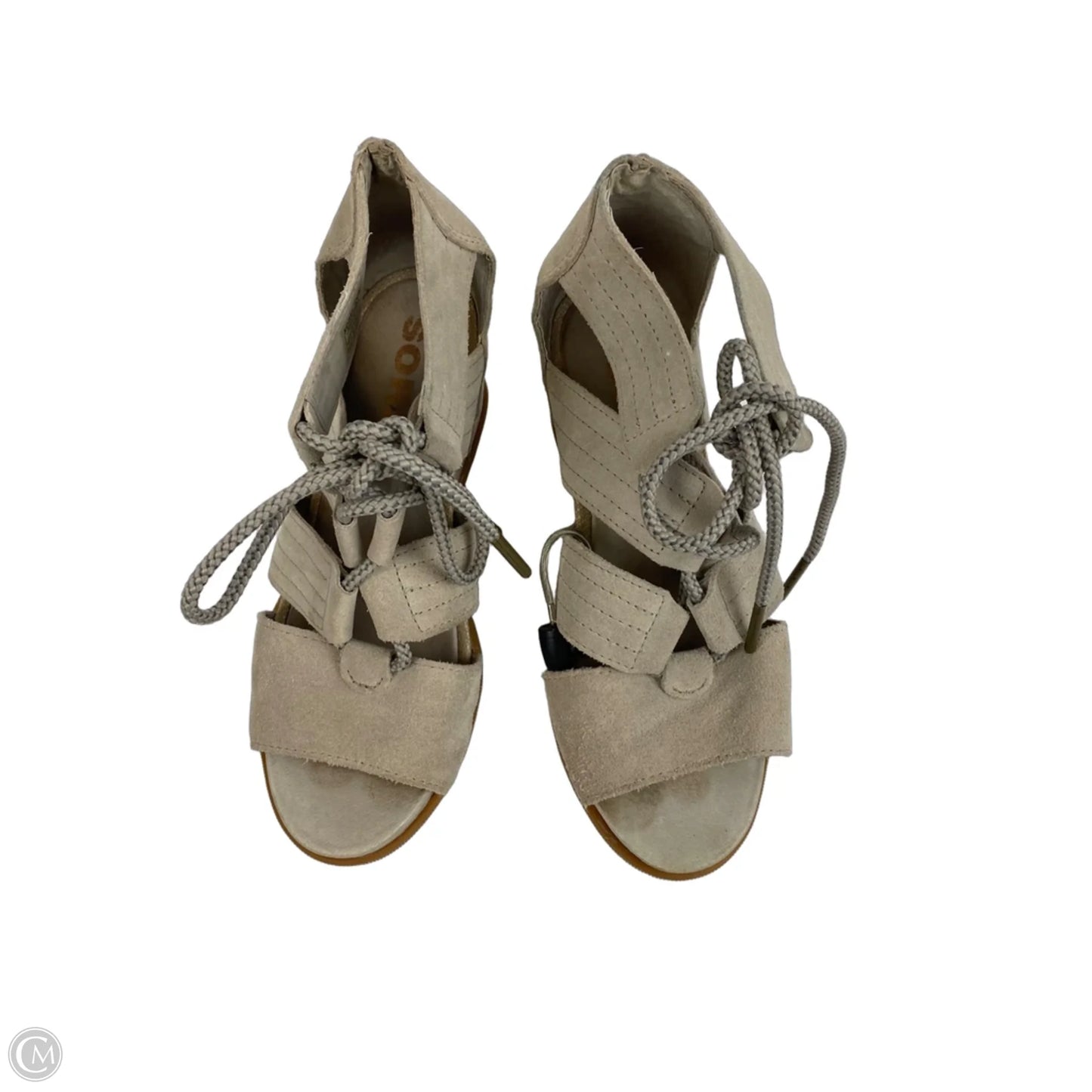 Sandals Heels Wedge By Sorel In Taupe, Size: 7