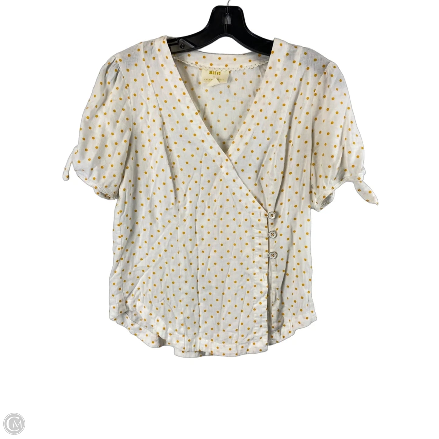 Top Short Sleeve By Maeve In Polkadot Pattern, Size: S