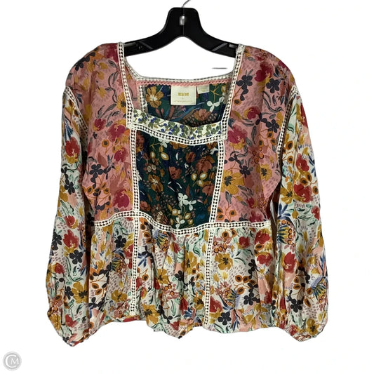 Top Long Sleeve By Maeve In Multi-colored, Size: Xs