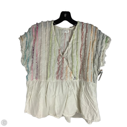Top Short Sleeve By Thml In Cream, Size: M