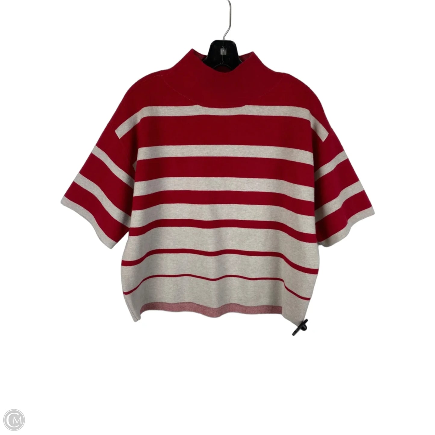 Sweater Short Sleeve By Maeve In Red & Silver, Size: Xs