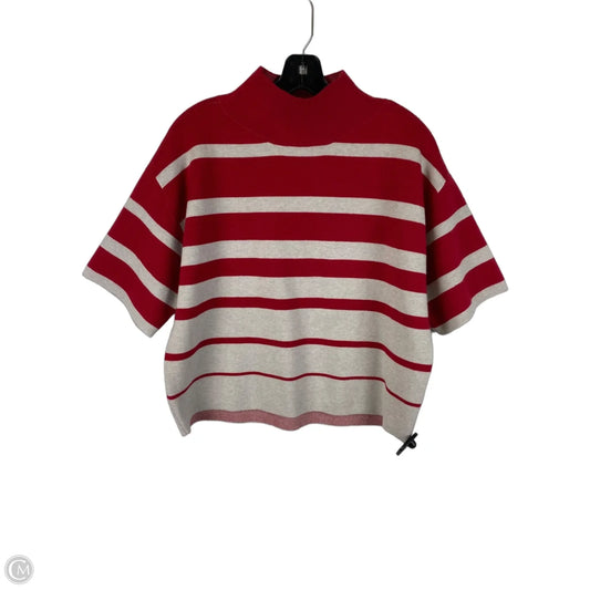 Sweater Short Sleeve By Maeve In Red & Silver, Size: Xs