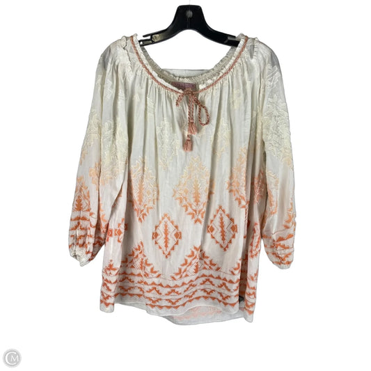Top Long Sleeve By Calypso St Barth In Cream, Size: S
