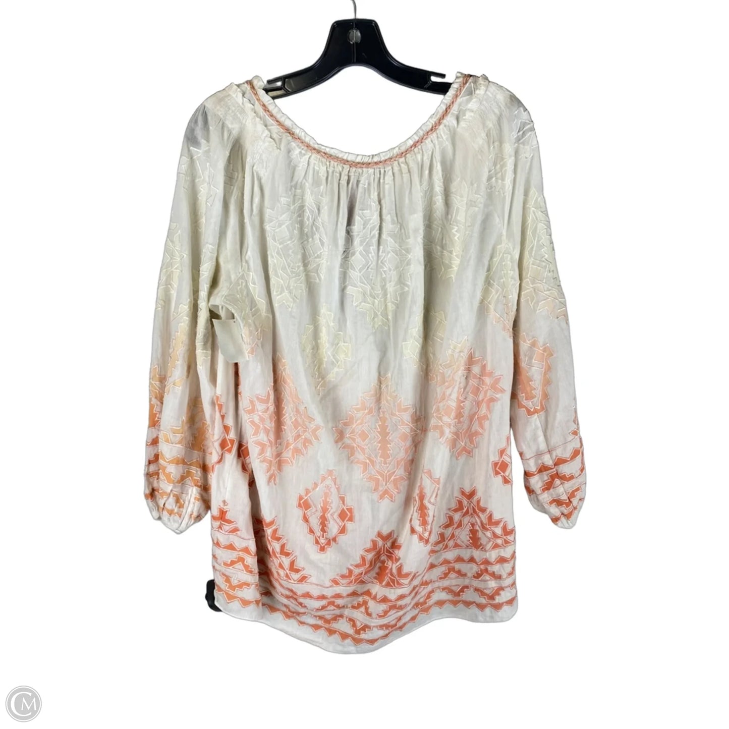 Top Long Sleeve By Calypso St Barth In Cream, Size: S