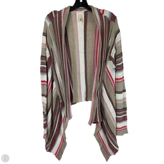 Sweater Cardigan By Elan In Multi-colored, Size: L