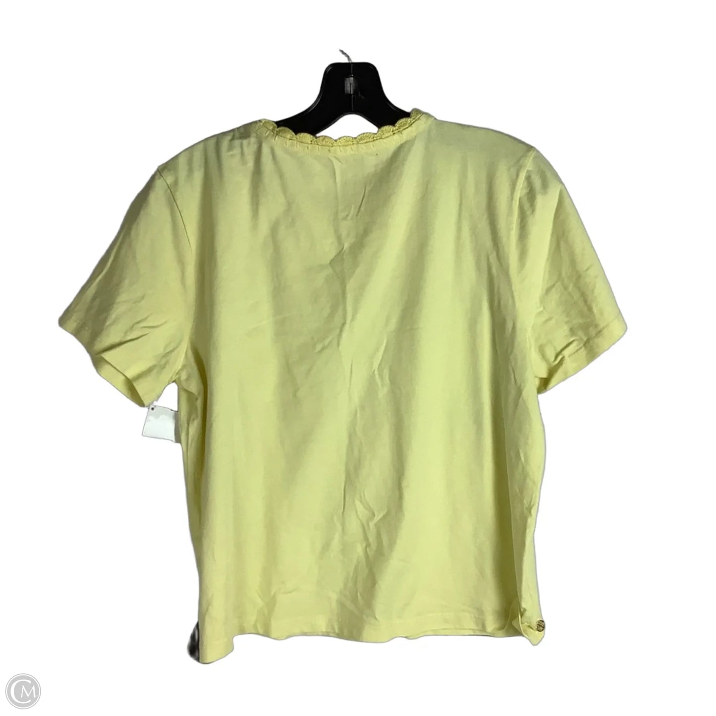 Top Short Sleeve Designer By Lilly Pulitzer In Yellow, Size: L