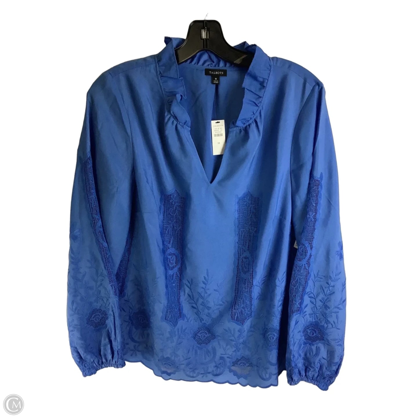 Top Long Sleeve By Talbots In Blue, Size: M