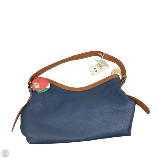 Handbag Leather By Valentina, Size: Large