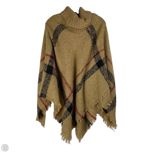 Poncho By Clothes Mentor In Tan, Size: Osfm