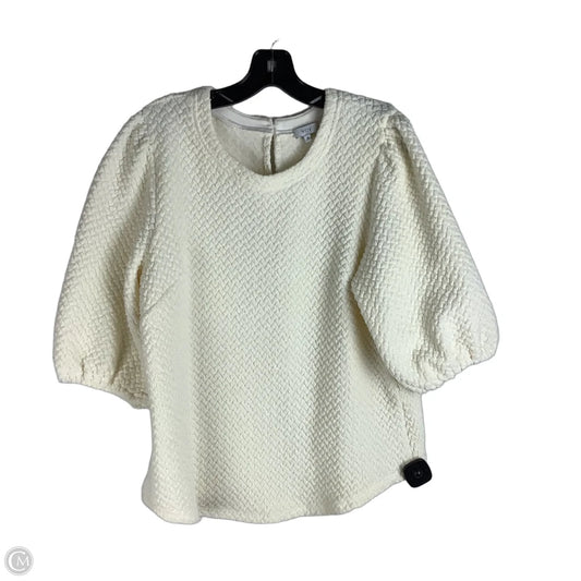 Top Short Sleeve By Voy In Cream, Size: M