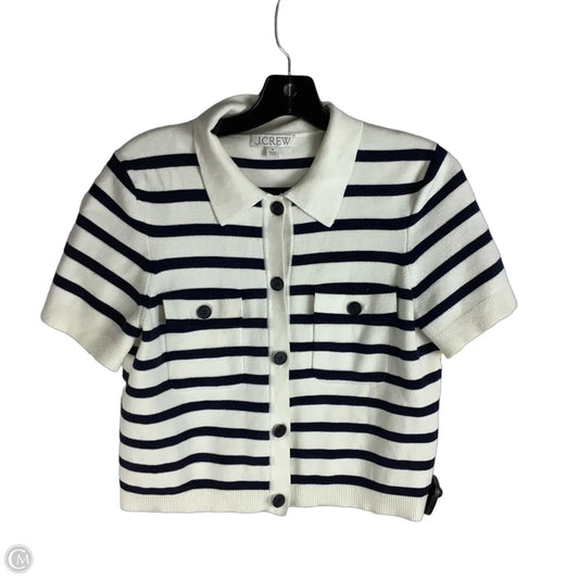 Sweater Cardigan By J. Crew In Striped Pattern, Size: M