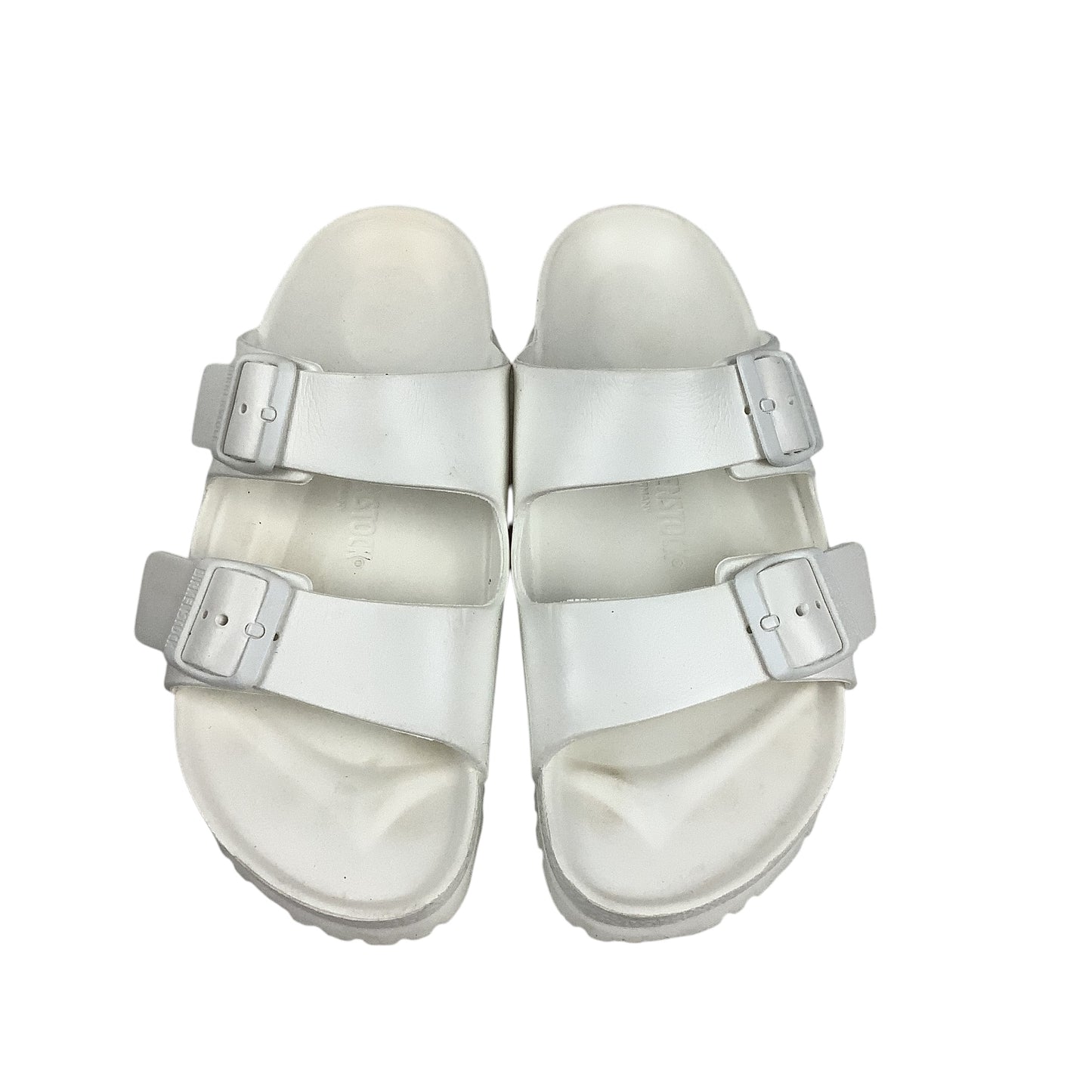 Sandals Flats By Birkenstock In White, Size: 9 (40)