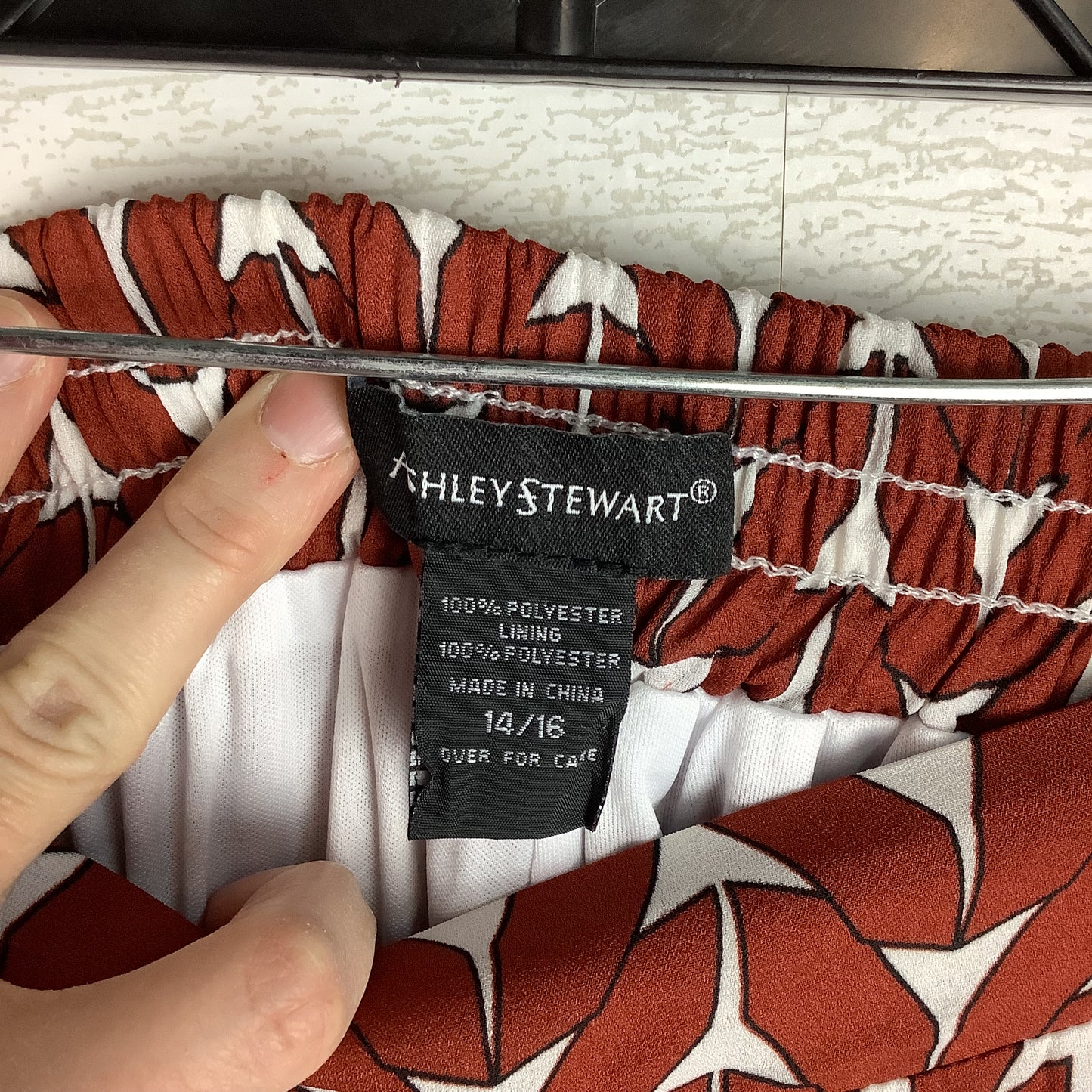 Top 2pc Long Sleeve By Ashley Stewart In Orange & White, Size: Xl (14/16)