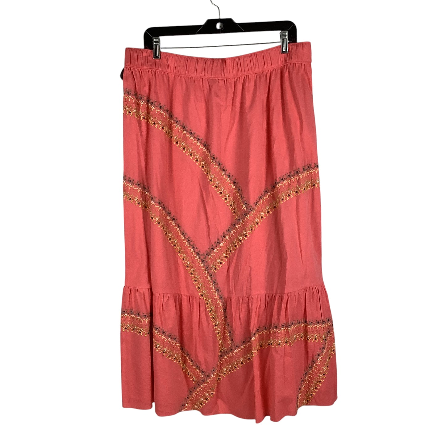 Skirt Midi By Loft In Coral, Size: Xl