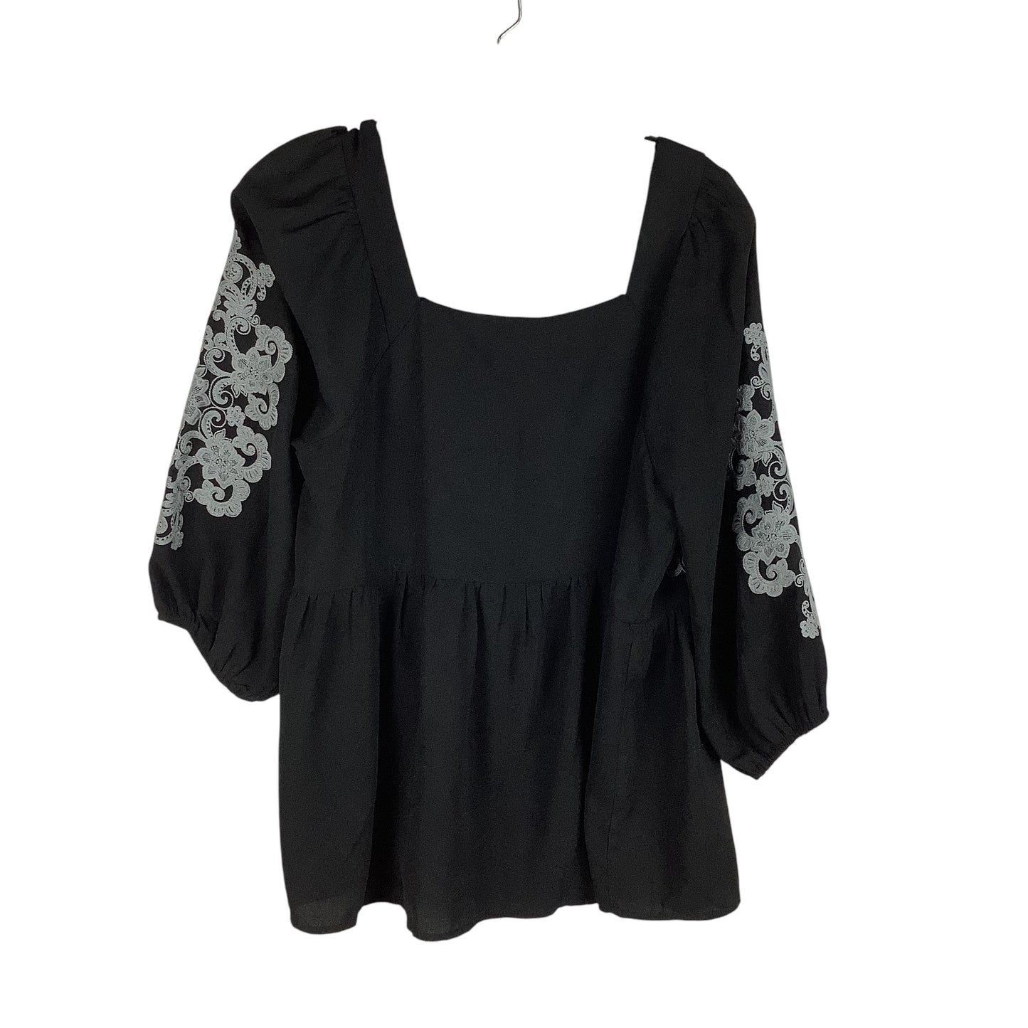 Top Long Sleeve By Savanna Jane In Black, Size: L