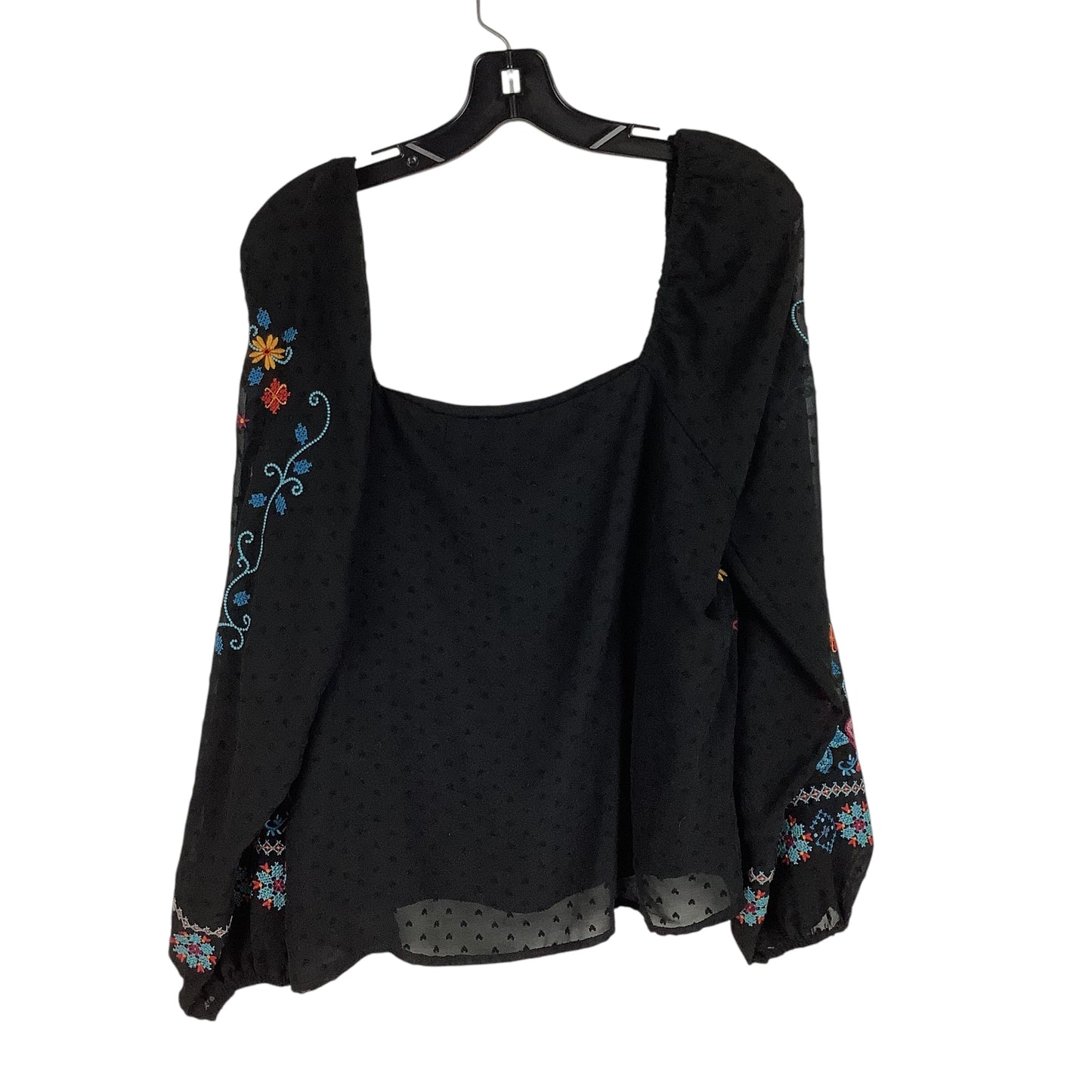 Top Long Sleeve By Savanna Jane In Black, Size: L