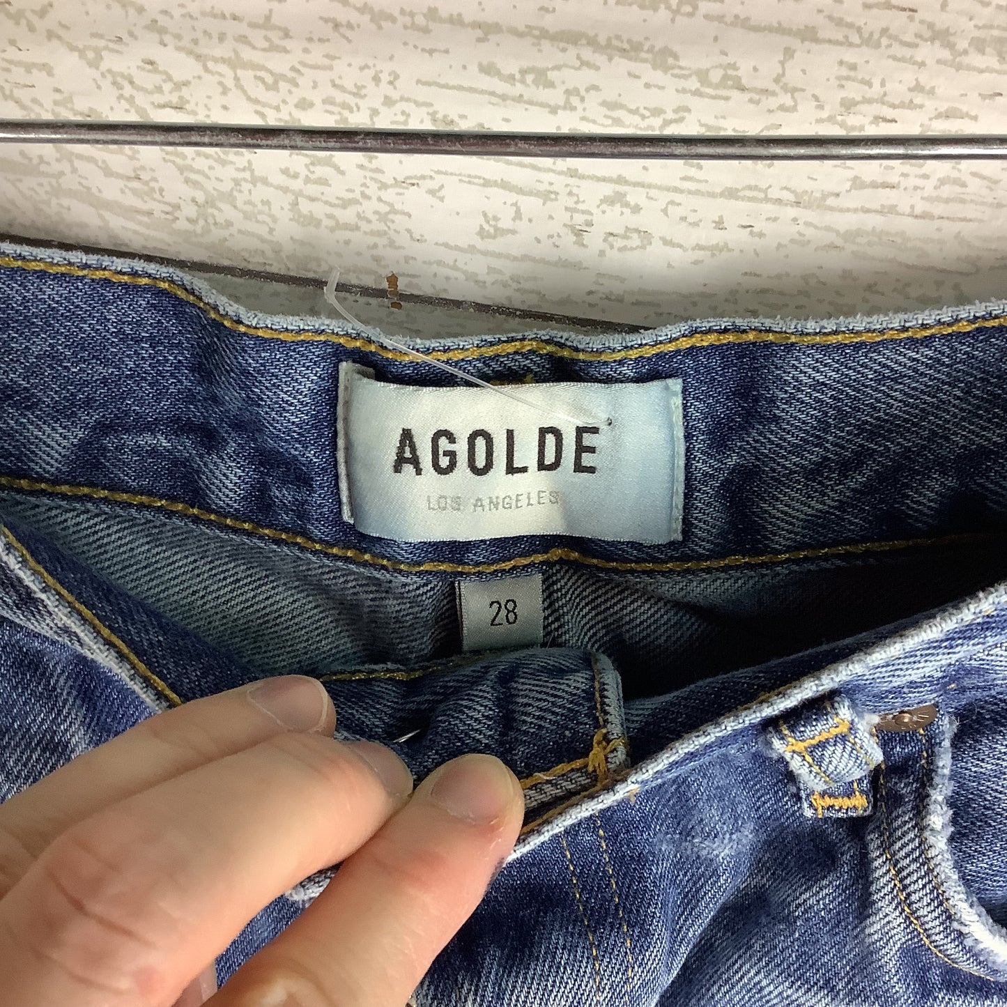 Shorts Designer By Agolde In Blue Denim, Size: 6 (28)