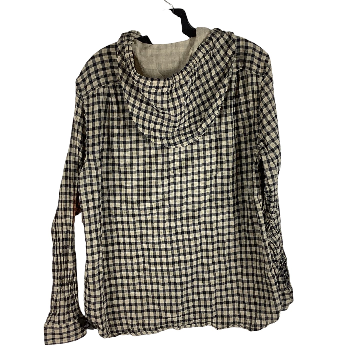 Top Long Sleeve By Vince In Plaid Pattern, Size: L