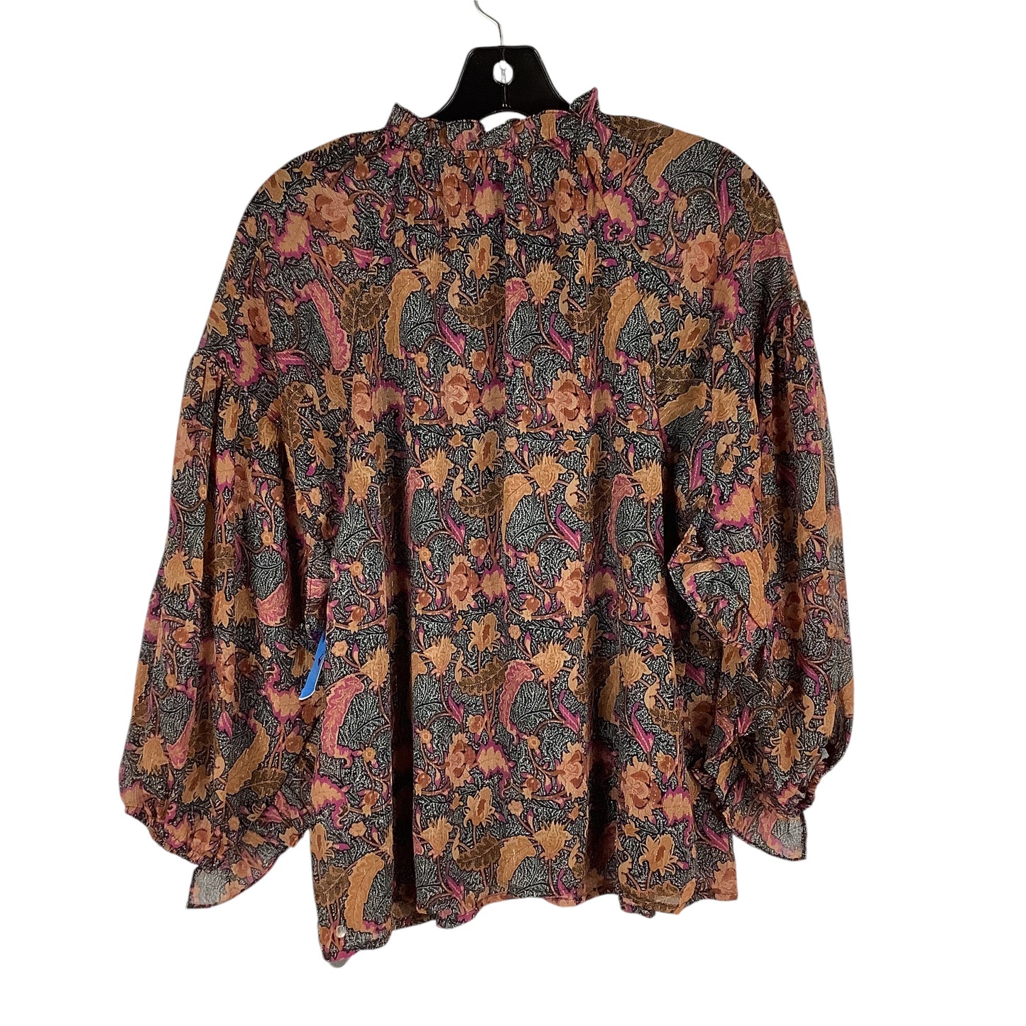 Top Long Sleeve By Entro In Paisley Print, Size: S