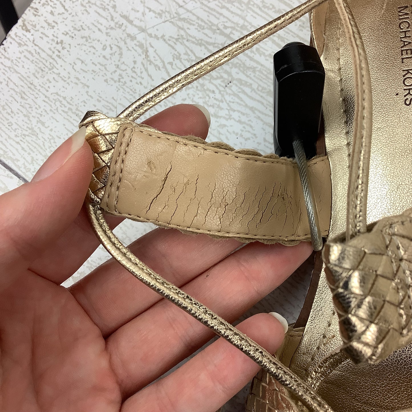 Sandals Flats By Michael By Michael Kors In Gold, Size: 7