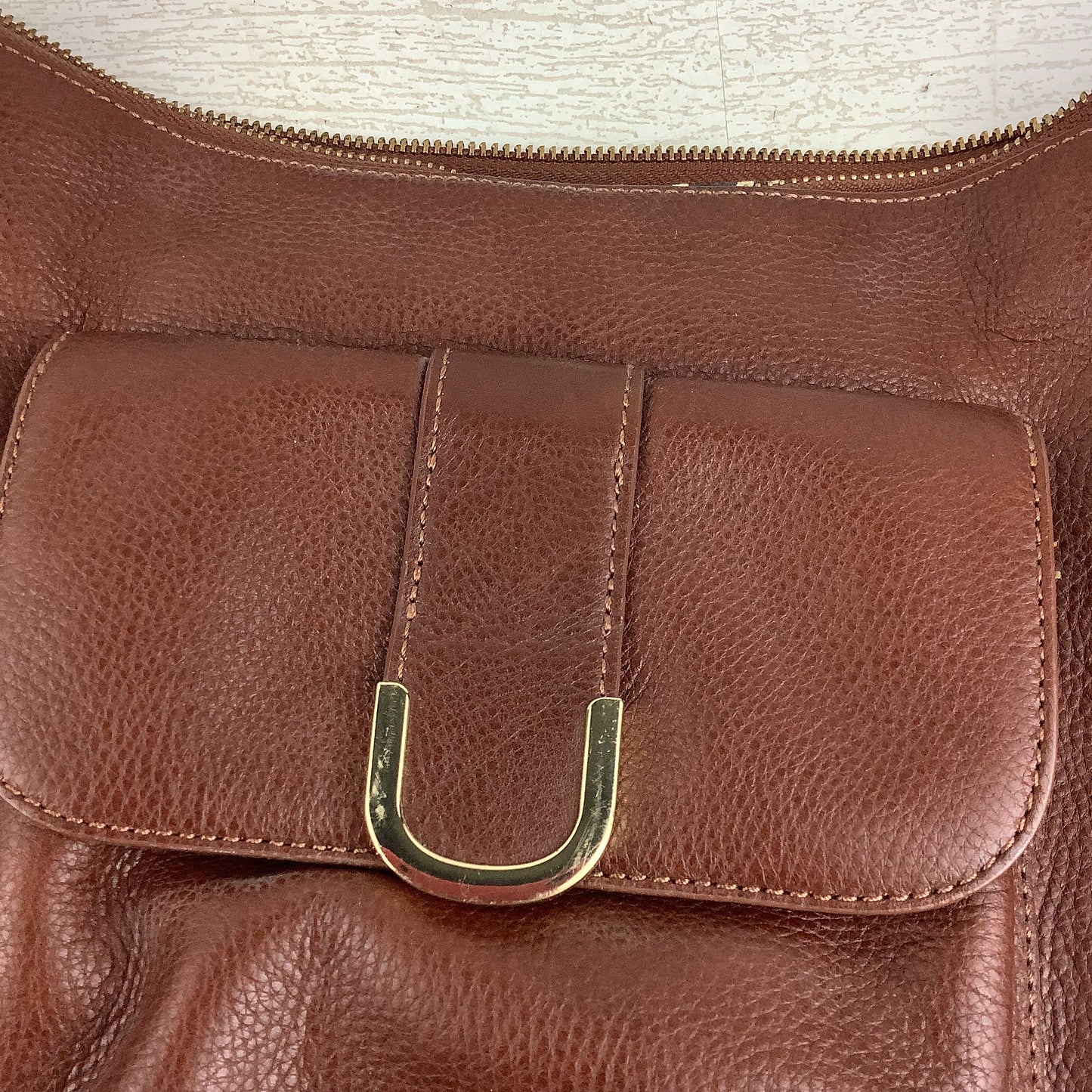 Handbag Leather By Talbots, Size: Medium