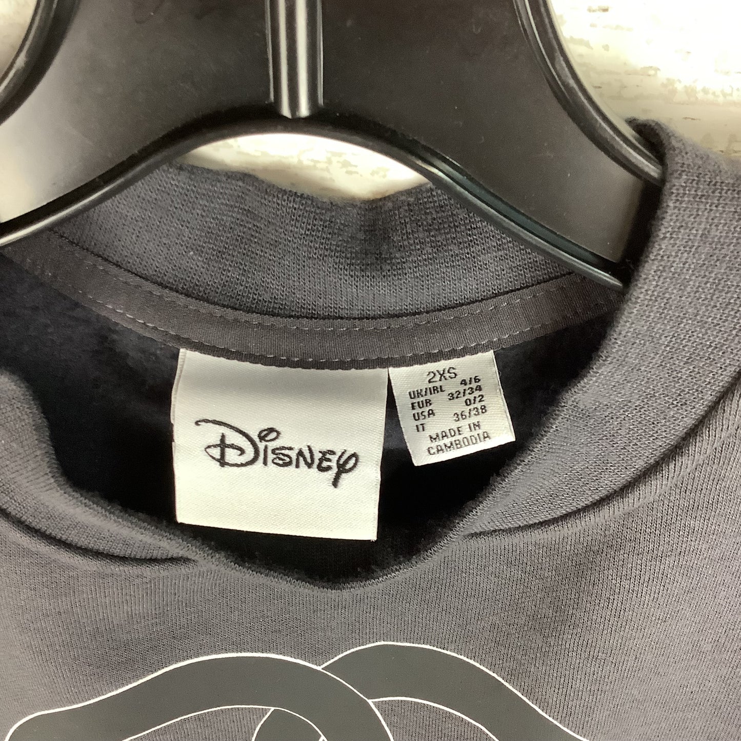 Sweatshirt Crewneck By Disney In Grey, Size: Xxs