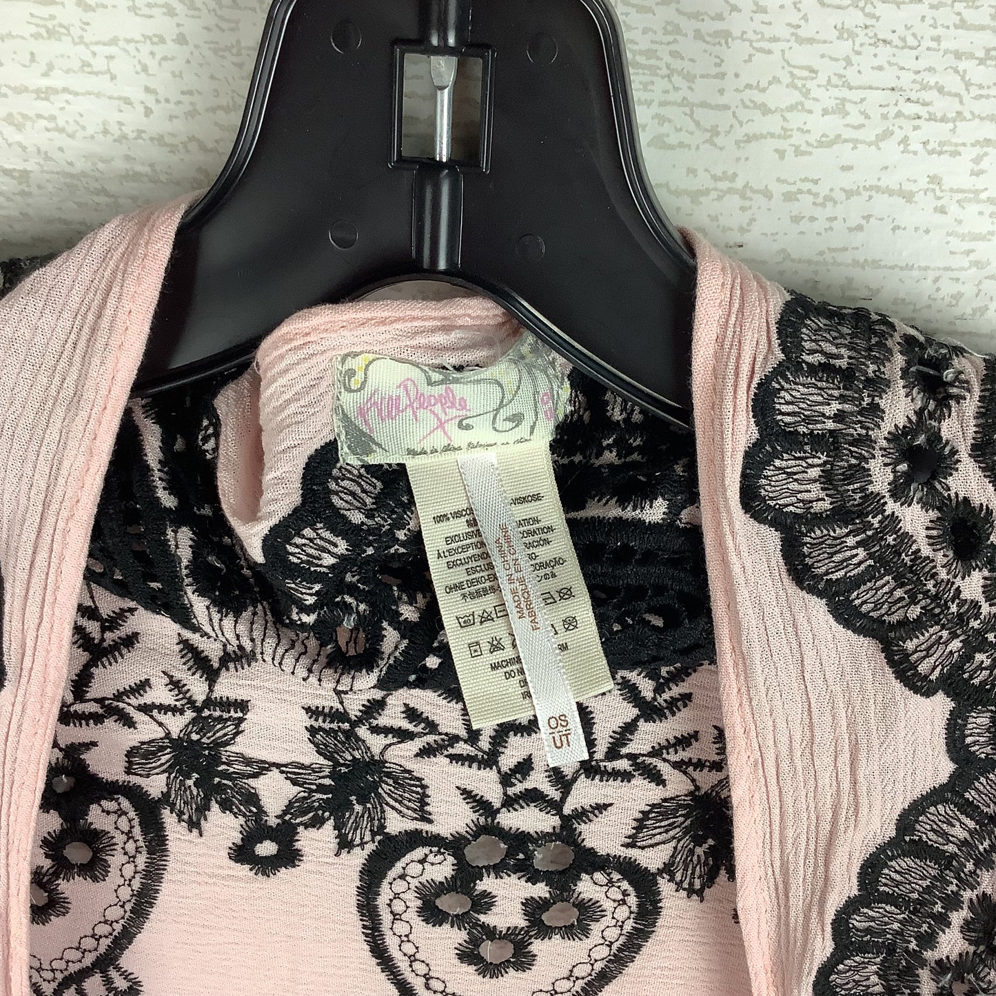 Kimono By Free People In Black & Pink, Size: Osfm