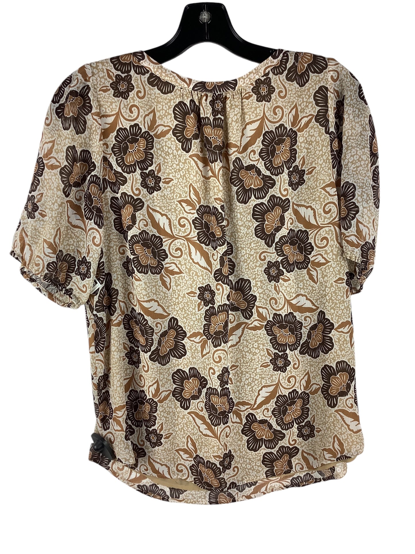 Top Short Sleeve By Loft In Brown, Size: M