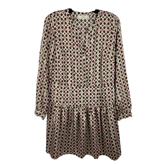 Dress Casual Short By Loft In Brown & Pink, Size: 8