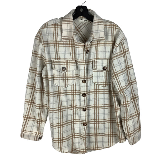 Jacket Shirt By Clothes Mentor In Plaid Pattern, Size: L