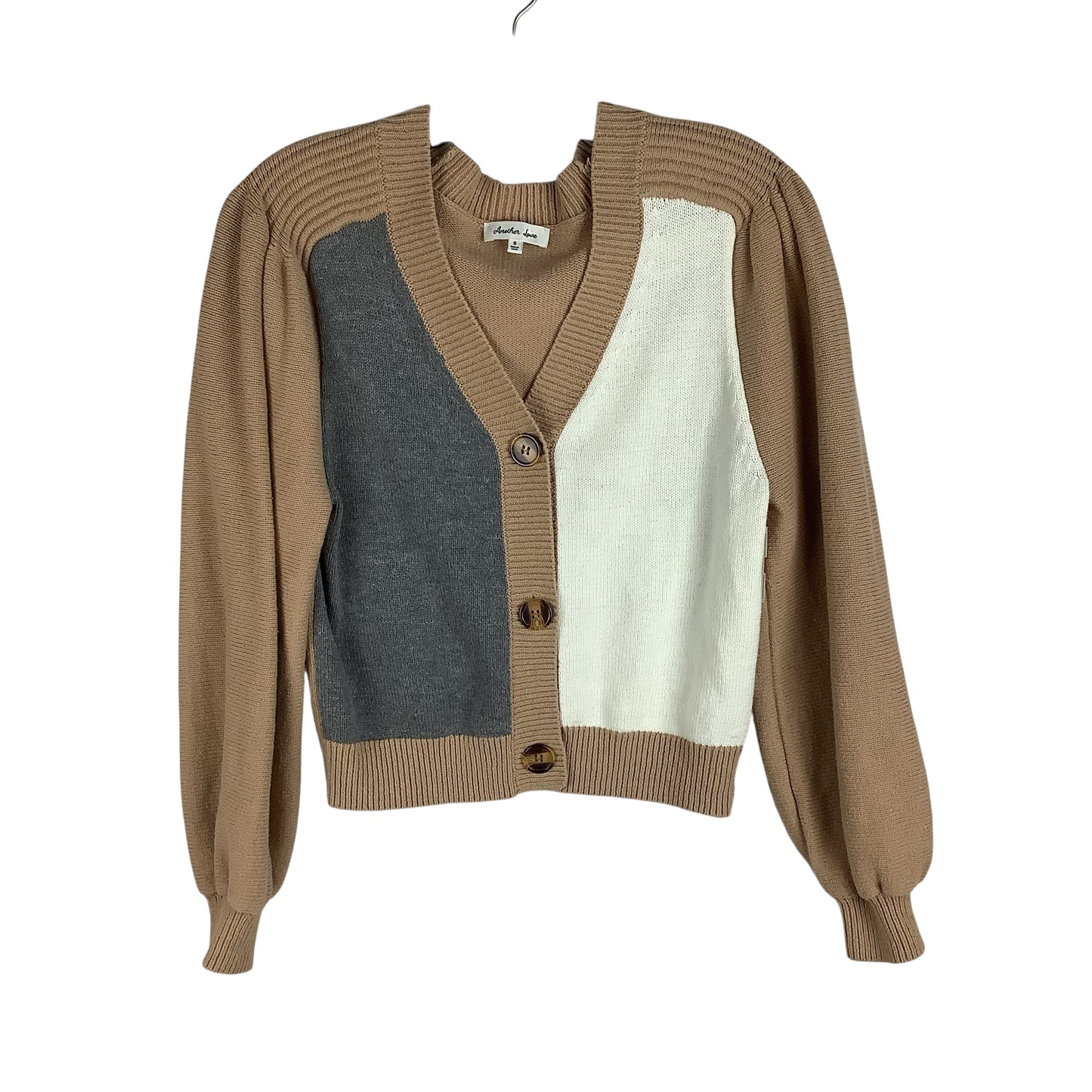 Sweater By Another Love In Brown & Grey, Size: S